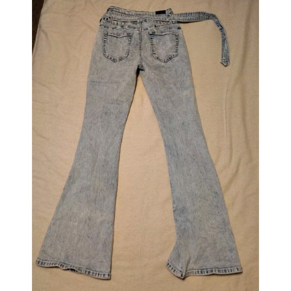 Mitzi Michel Button Front Acid Washed Size 5 NWT Boot Cut Retro High‎ Rise Z - Picture 9 of 9
